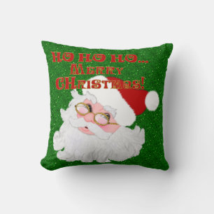 Merry Christmas Santa Face-Square Pillow