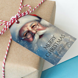 Merry Christmas Santa Festive Winter Holidays Gift Tags