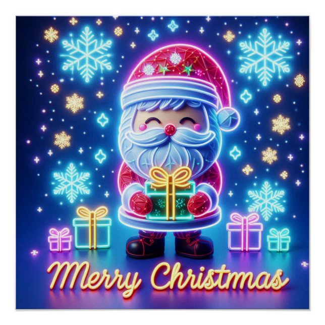 Merry Christmas Santa Gift Poster (Front)