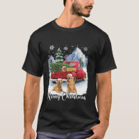Merry Christmas Santa Golden Retriever Red Truck X