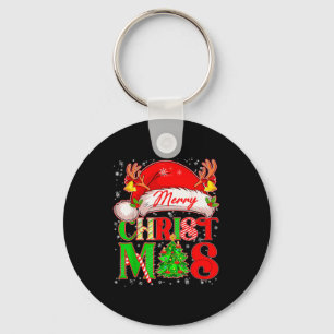 Merry Christmas Santa Hat Family Matching Pajamas  Keychain