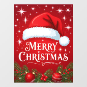 Merry Christmas Santa Hat Window Cling