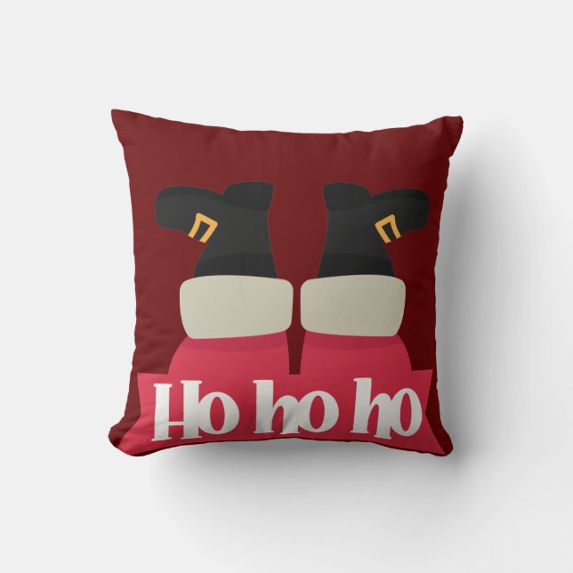 Merry Christmas Santa Ho Ho Ho Throw Pillow (Front)