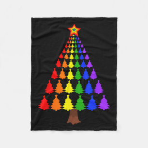 Merry Christmas Santa Human Lgbt Gay Pride Flag Xm Fleece Blanket