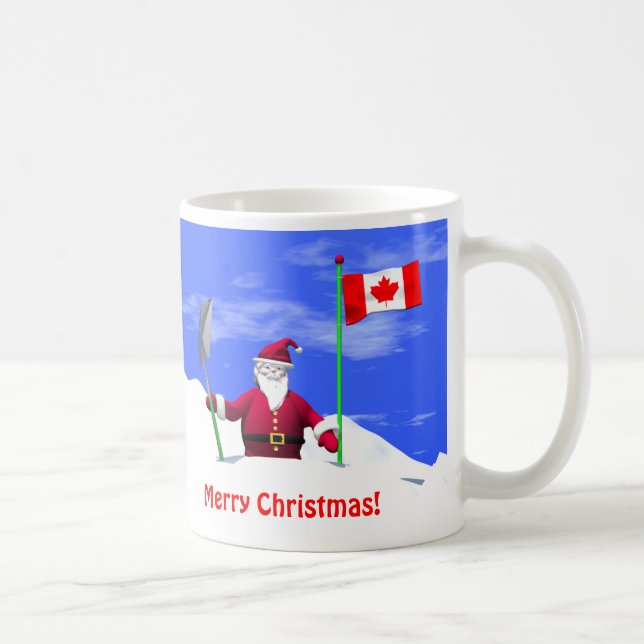 Merry Christmas Santa in Canada Coffee Mug (Right)