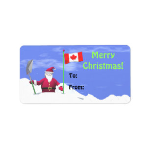 Merry Christmas Santa in Canada Gift Tag