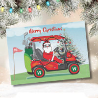 MERRY CHRISTMAS SANTA IN CART PLAYS GOLF