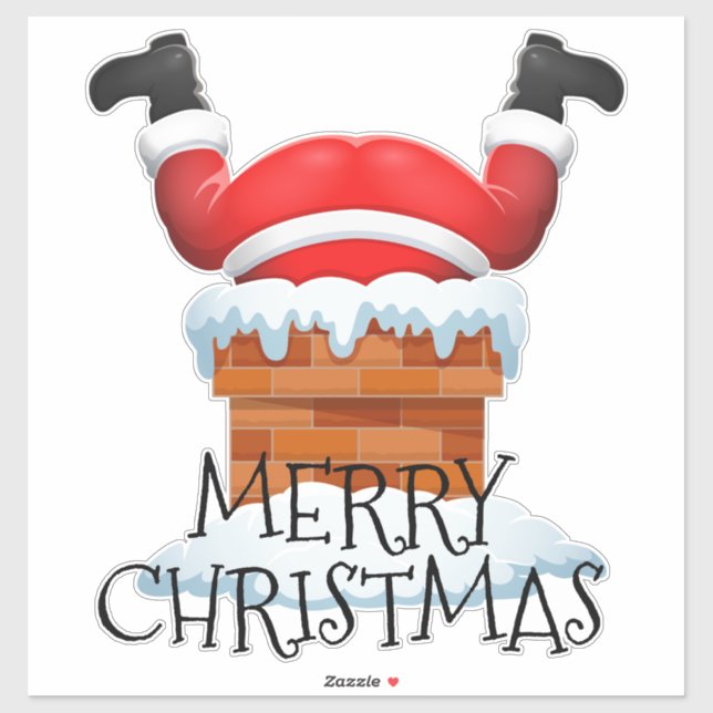 Merry Christmas Santa in Chimney  (Sheet)