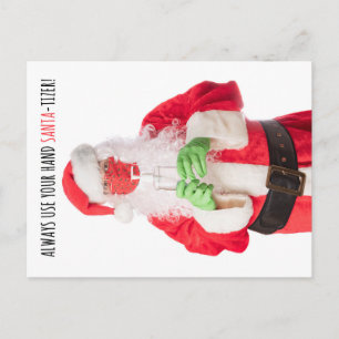 Merry Christmas Santa in Face Mask Sanitizer 2020 Postcard