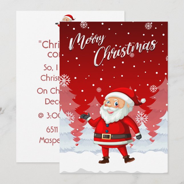 Merry Christmas Santa Invitation ("Spread the joy of the season with this bright and jolly Santa invitation")