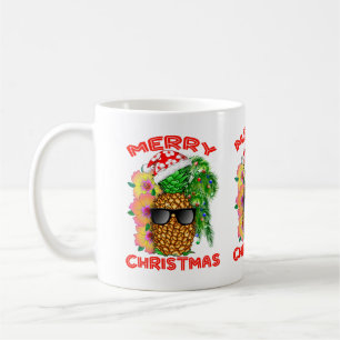 Merry Christmas Santa Pineapple Coffee Mug