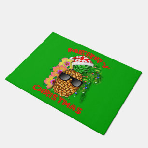 Merry Christmas Santa Pineapple Doormat