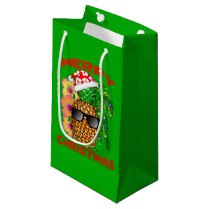 Merry Christmas Santa Pineapple Small Gift Bag
