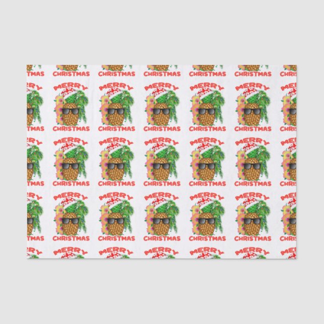 Merry Christmas Santa Pineapple Tissue Paper (Front)