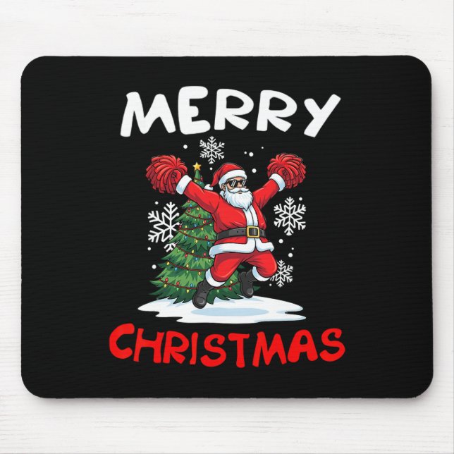 Merry Christmas Santa Playing Cheerleading Lover  Mouse Pad (Front)