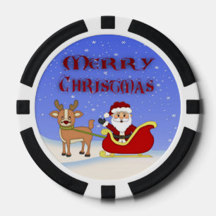 Merry Christmas Santa Poker Chips