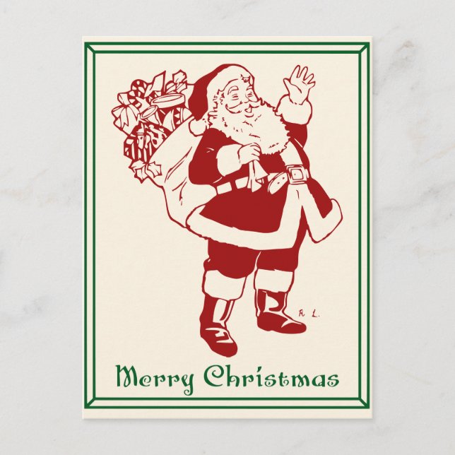 Merry Christmas Santa Postcard (Front)