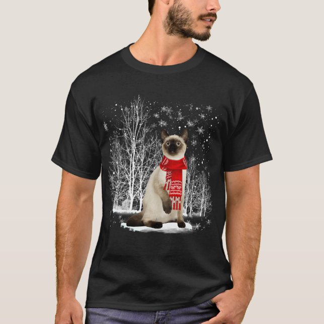 Merry Christmas Santa Ragdoll Siamese Cat Christma T-Shirt (Front)