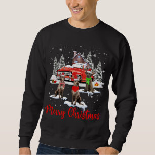 Merry Christmas Santa Reindeer Irish Wolfhound Wit Sweatshirt