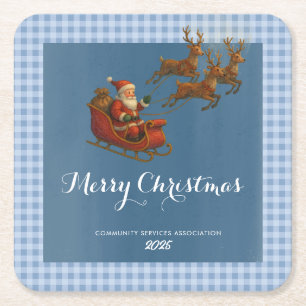 Merry Christmas Santa Reindeer Paper Napkin Square Paper Coaster