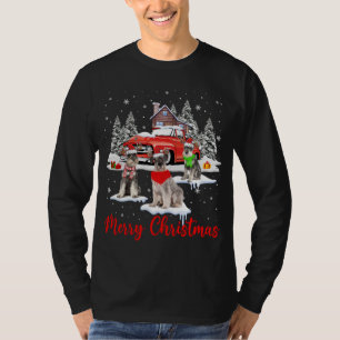 Merry Christmas Santa Reindeer Schnauzer With Red T-Shirt