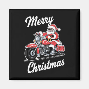 Merry Christmas Santa Riding Motorcycle Biker Love Magnet