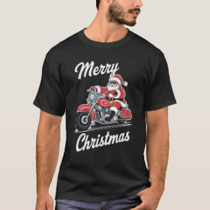 Merry Christmas Santa Riding Motorcycle Biker Love T-Shirt