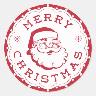 Merry Christmas Santa Round Sticker