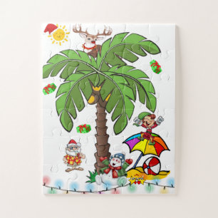 Merry Christmas Santa 's Beach Party Jigsaw Puzzle