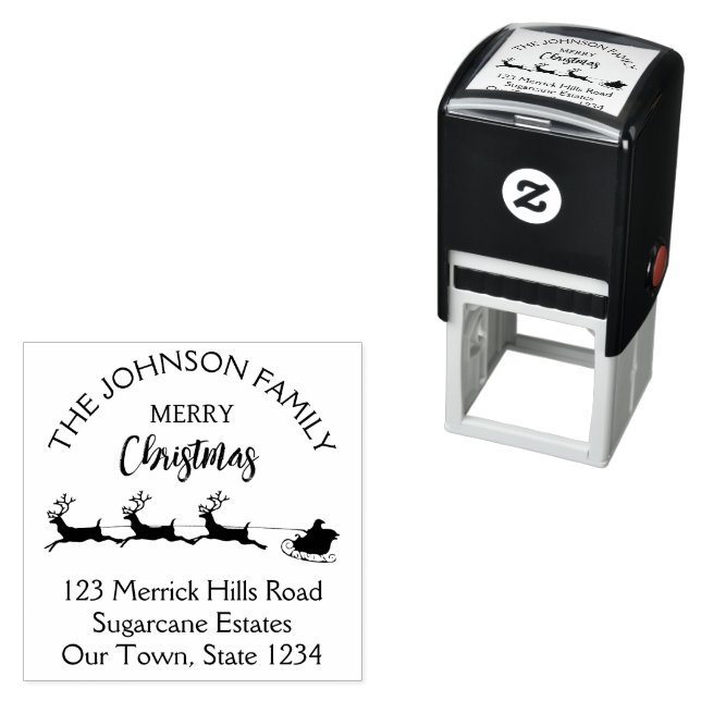 Merry Christmas Santa sledge Self-inking Stamp (In Situ)