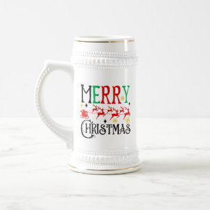 Merry Christmas Santa Sleigh-61049 T-Shirt Beer Stein