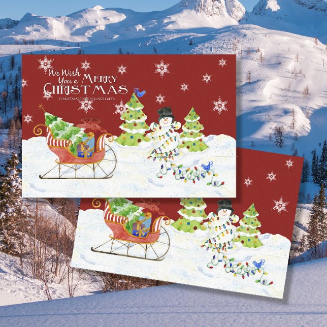 Merry Christmas Santa Sleigh Gifts Snowman Name Tissue Paper (Creator Uploaded)