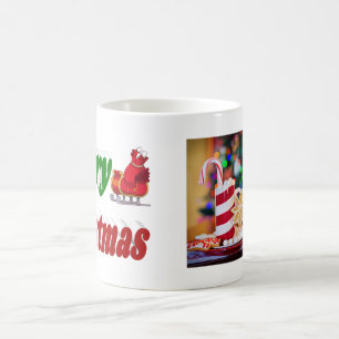 Merry Christmas Santa Sleigh photo typography Coffee Mug
