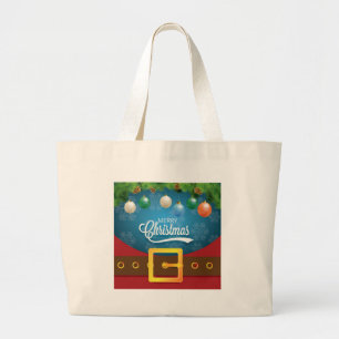 Merry Christmas Santa Suit Large Tote Bag