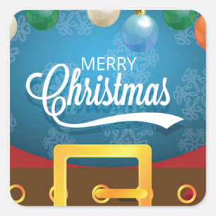 Merry Christmas Santa Suit Square Sticker