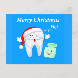 Merry Christmas Santa Tooth Holiday Postcard