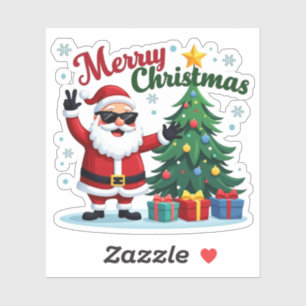 Merry Christmas    Santa & Tree Design