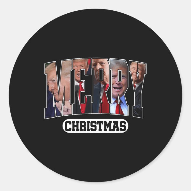 Merry Christmas Santa Trump Merry Trumpmas Pyjamas Classic Round Sticker (Front)
