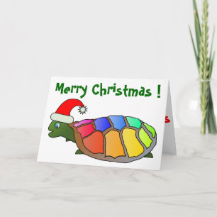 "MERRY CHRISTMAS" SANTA TURTLE HOLIDAY CARD