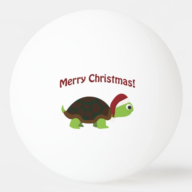 Merry Christmas! Santa Turtle Ping Pong Ball (Front)