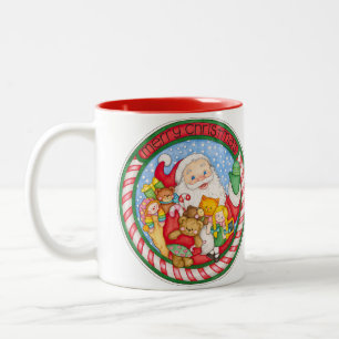 Merry Christmas Santa Two-Tone Coffee Mug