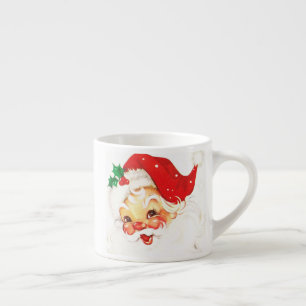 Merry Christmas Santa Vintage Red Hat Art Espresso Cup
