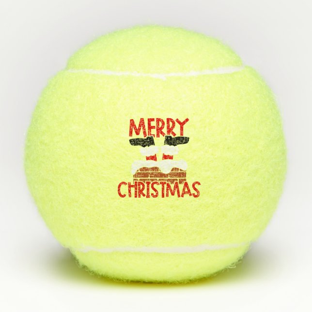 Merry Christmas Santa Winter Holidays Tennis Balls (Front)