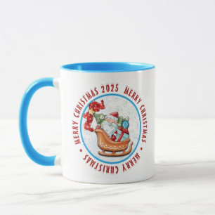 Merry Christmas Santa With His Sleigh Mug