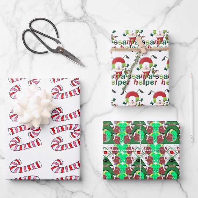 Merry Christmas Santa Wrapping Paper Sheets (Front)