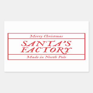 Merry Christmas Santa's Factory Made In North Pole Sticker
