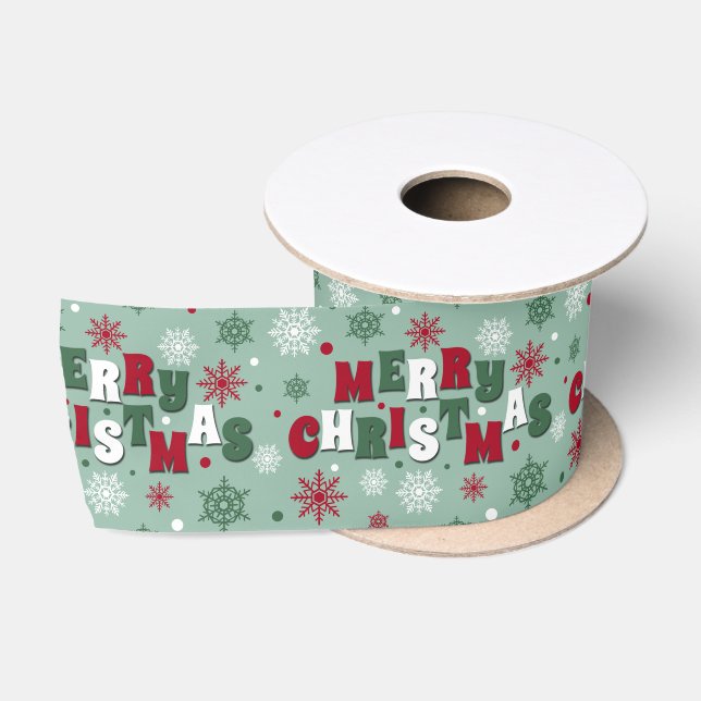 Merry Christmas Satin Ribbon (Spool)