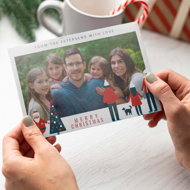 Merry Christmas Scandinavian funny family photo Holiday Card (Creator Uploaded)