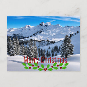 Merry Christmas - Scenic Foothills of the Alps Postcard