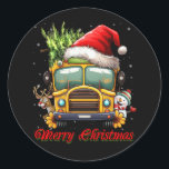 Merry Christmas School Bus Driver X-mas Snowman Re Classic Round Sticker<br><div class="desc">the best school bus driver around while wearing this funny school bus driver! Get excited for back to school season with this back to school design for bus drivers! Great idea for bus driver it If u love your school bus. Busman. Are you a school bus driver? Sometimes need little...</div>